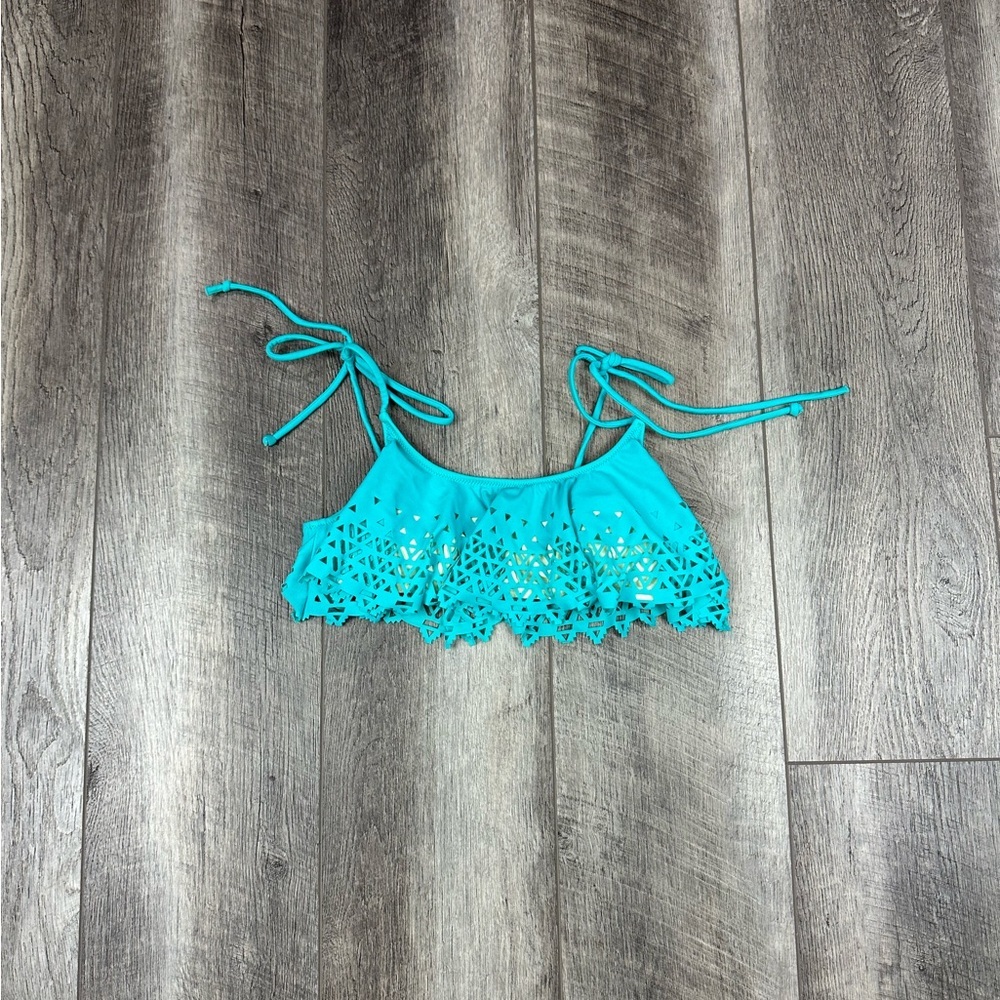 VS Teal Flounce Swim Top‎